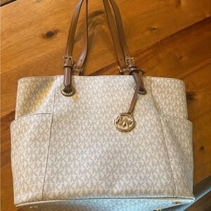 Michael Kors Beige Monogram Tote